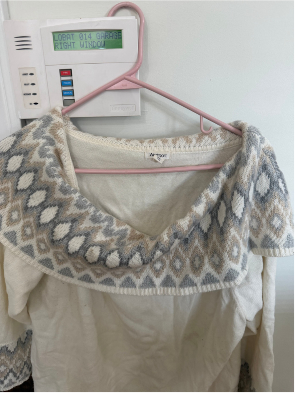 Women's Westport Cowl Neck Sweater 2X Cream Gray